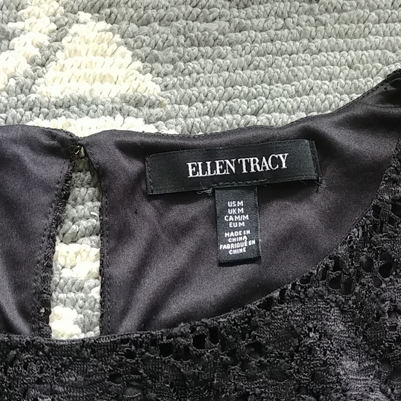 ELLEN TRACY LACE PEPLUM TOP - MEDIUM - Picture 4 of 8